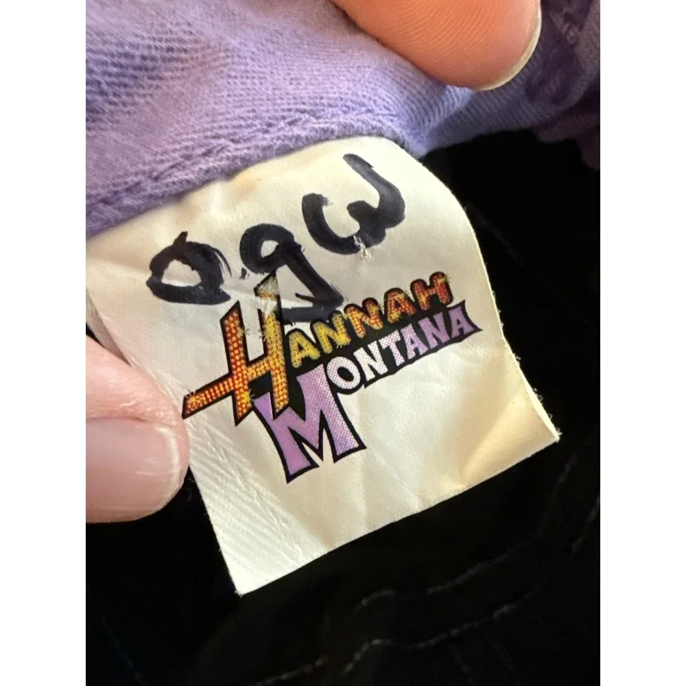 Disney Hannah Montana‎ Girls Cadet Hat Black Purple Star Graphic Miley Cyrus Y2K